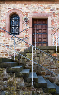 Closed door of old building