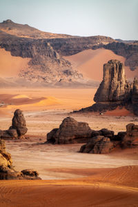 Scenic view of desert against sky