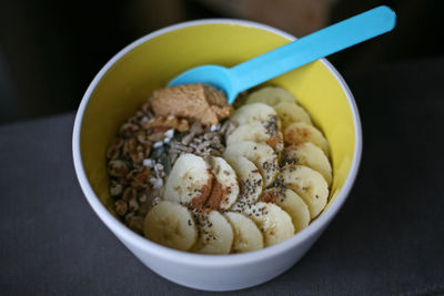 Close-up of noodles in bowl