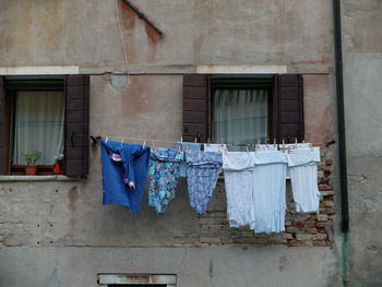 Clothes drying on clothesline