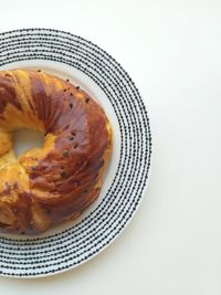 High angle view of bread in plate