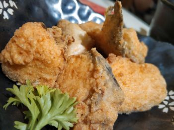 Close-up of served food in plate