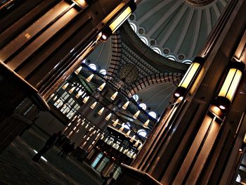 Low angle view of illuminated roof