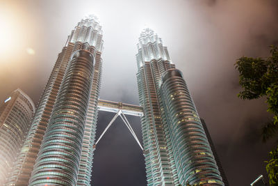 Low angle view of modern buildings against sky