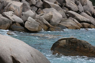 Rocks in sea