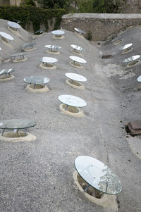 High angle view of wet street