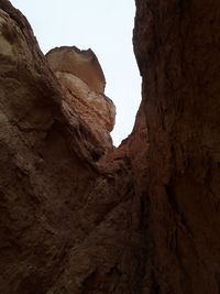 Low angle view of rock formation