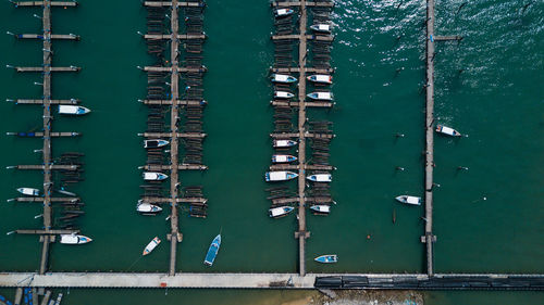Full frame shot of sailboat on pier