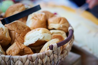 Close-up of hand holding bread