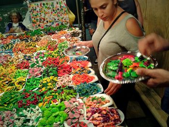Close-up of woman holding food