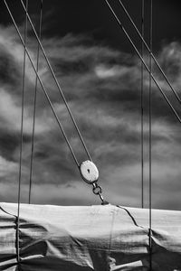 Low angle view of sailboat against sky