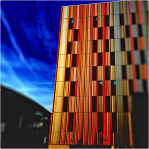 Low angle view of modern building against sky