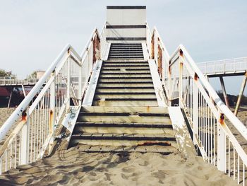 Low angle view of footbridge