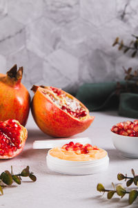 Close-up of food on table