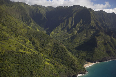 Scenic view of land and mountains