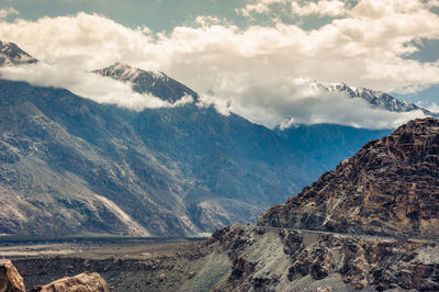 Scenic view of mountains against sky