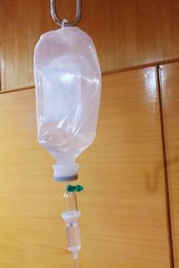 Close-up of glasses on table