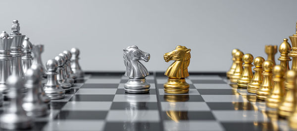 Close-up of chess pieces