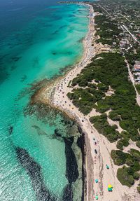 High angle view of beach