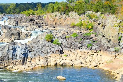 Rock formations on coast