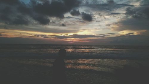 Scenic view of sea at sunset