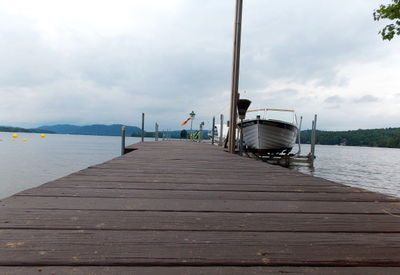 Wooden pier on calm lake