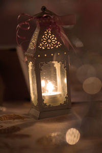 Close-up of illuminated light bulb