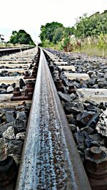 Surface level of railroad tracks