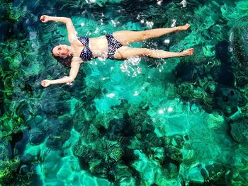 Woman in swimming pool