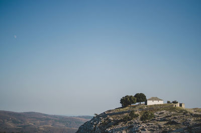 Historic building against clear blue sky