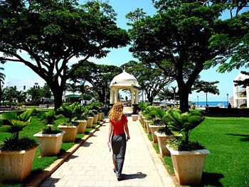 People walking on footpath