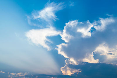 Low angle view of clouds in blue sky