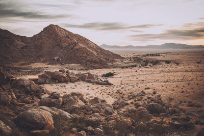 Scenic view of rocky mountains against sky