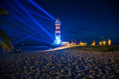Illuminated city at night