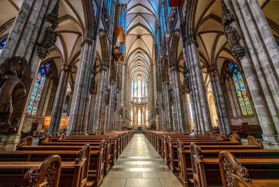 Panoramic shot of temple in building