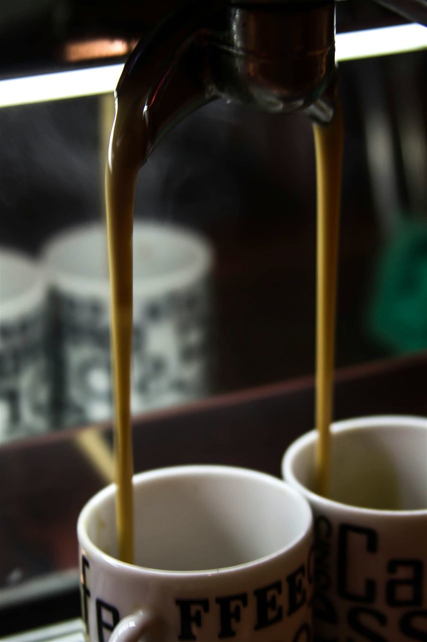 food and drink, drink, coffee cup, refreshment, indoors, freshness, table, coffee - drink, spoon, coffee, saucer, close-up, cup, still life, frothy drink, beverage, healthy eating, focus on foreground, tea cup, selective focus