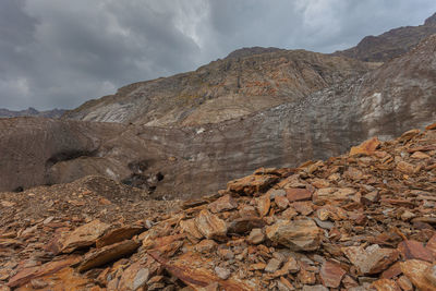 Scenic view of rocky mountains against sky