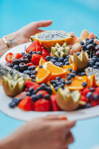 Close-up of food in plate on table