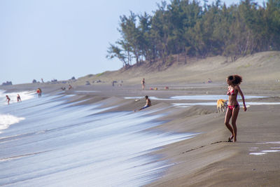 Tourists on beach