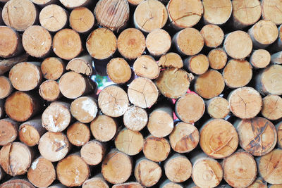 Full frame shot of logs