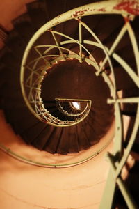 Close-up of spiral staircase