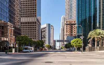 View of city street against sky