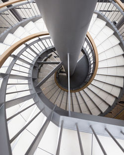 High angle view of spiral staircase