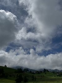 Scenic view of landscape against cloudy sky