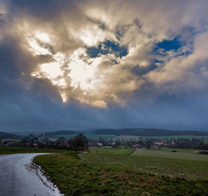 Scenic view of field against sky