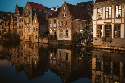 Reflection of buildings on water