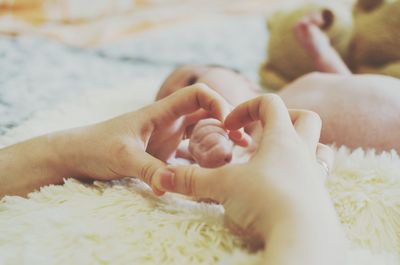 Woman with newborn baby