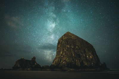 Rock formations at night