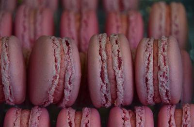 Close-up of pink macaroons