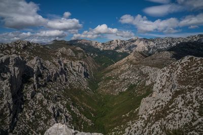 Panoramic view of mountains against sky